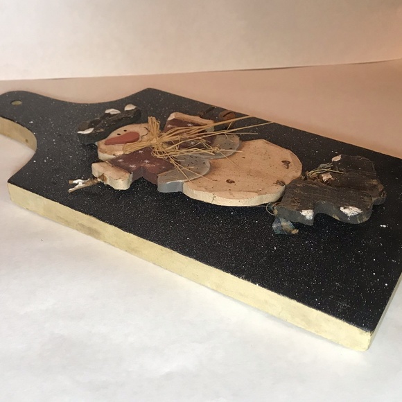 Vintage Wooden Winter Snowman Paddle - Picture 2 of 3